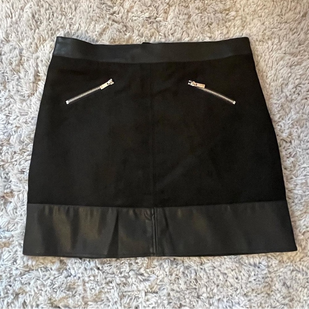 H&M Brand new (w tag) skirt. Faux suede with faux leather trims.
